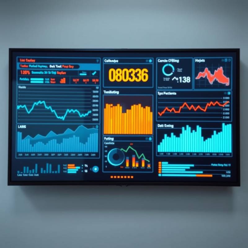 Imagen de visualizaciones de datos en una pantalla